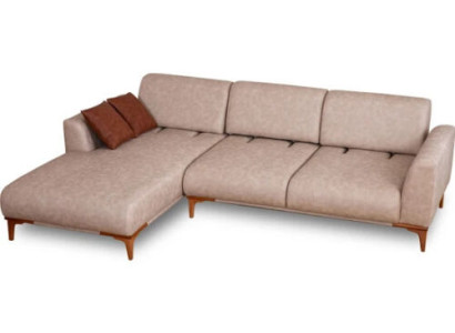 Beiges L-Form Ecksofa Wohnzimmer Designer Couch Luxuriöse Sitzmöbel Neu