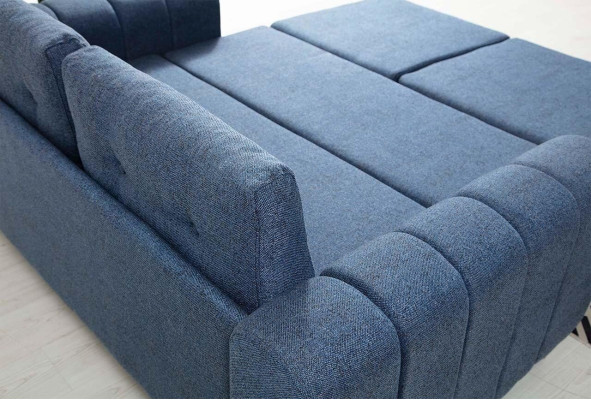 Hellblauer Zweisitzer Wohnzimmer Designer 2-Sitzer Luxus Stoffsofa Neu