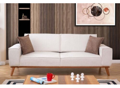 Weiße Polstercouch Wohnzimmer Designer Stoffsofa Luxus Edle Sitzmöbel