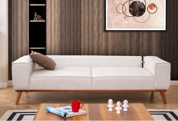 Weiße Polstercouch Wohnzimmer Designer Stoffsofa Luxus Edle Sitzmöbel