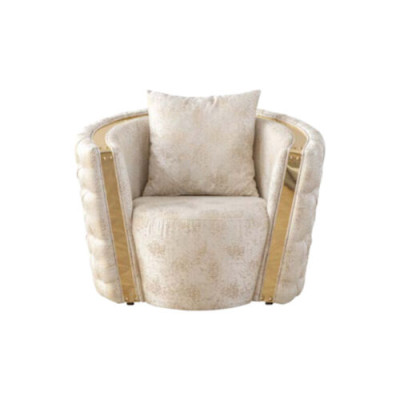 Weiße Chesterfield Sessel Luxuriöse 2x Runde Polster Einsitzer 1-Sitzer