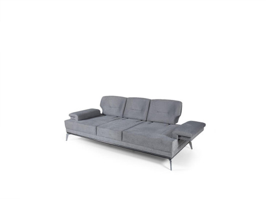Schwarz/Graue Sofagarnitur Polstercouchen Designer Dreisitzer Couch Set