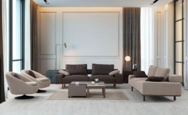 Wohnzimmer Komplette Sofagarnitur Dreisitzer Sessel LuxusCouchtisch 5tlg