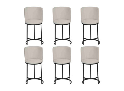 Barhocker 6x Barstuhl stilvoll Barmöbel Sitzhocker Design Stahlfüße neu