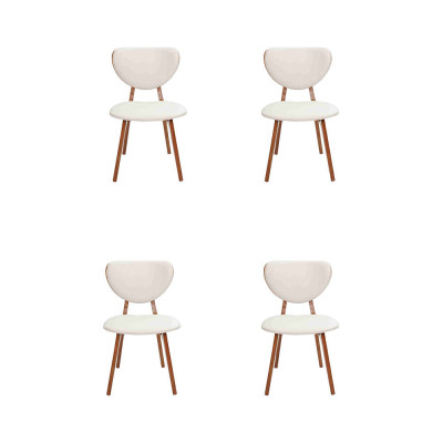 Moderner Esszimmerstuhl Weißer 4x Stühle Holzstuhl Einsitzer Stühle neu