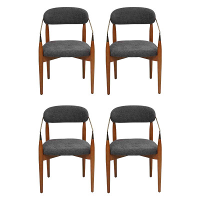Modern Esszimmerstuhl 4x Stühle mit Armlehnen Polster Einrichtung Luxus Möbel