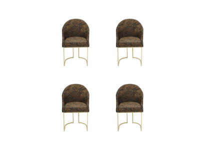 Modern Esszimmer stühle Wohnzimmer luxuriöse Mehrfarbig 4x Stühle Metall neu