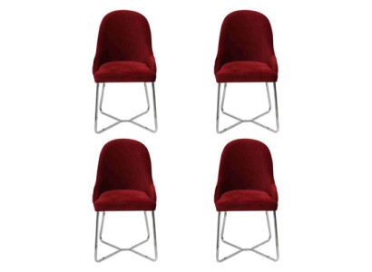 Modern Stühle Luxus Esszimmer Einrichtung Rot 4x Stühle Möbel Esszimmerstuhl