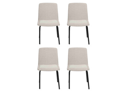 Garnitur Metall Lehn Polster Stühle Esszimmer Textil Set 4x Sessel Stuhl Gruppe
