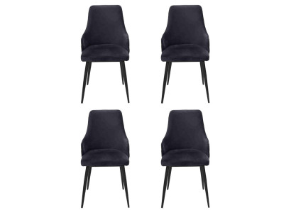 Moderne Schwarzer Designer 4x Stühle Luxus Esszimmer Einsitzer Einrichtung