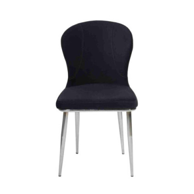 Schwarzer Edelstahlstuhl Designer Küchenmöbel Luxus Polster Lehnstühle
