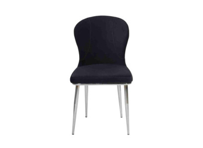 Schwarzer Edelstahlstuhl Designer Küchenmöbel Luxus Polster Lehnstühle
