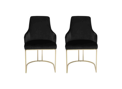 Schwarze Edelstahl Stühle 2x Esszimmerstühle Luxus Sitz Möbel 2-er Set