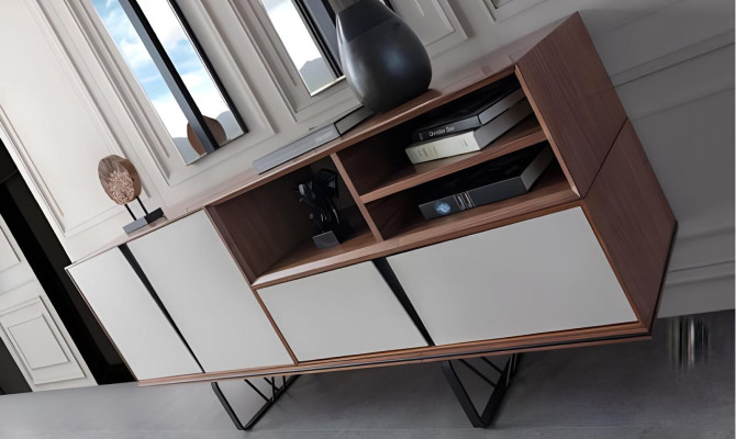 Garnitur Esszimmer Esstisch Anrichte Esszimmertisch Braun Set 2tlg