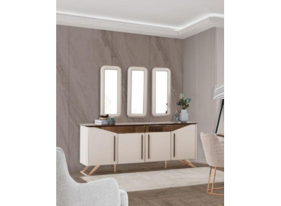 Sideboard Anrichte Kommode Schrank Beige Holz Holzschrank Esszimmer