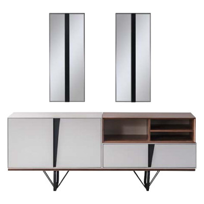 Luxus Anrichte Sideboard Schrank Kommode Holzschrank Holz Weiß