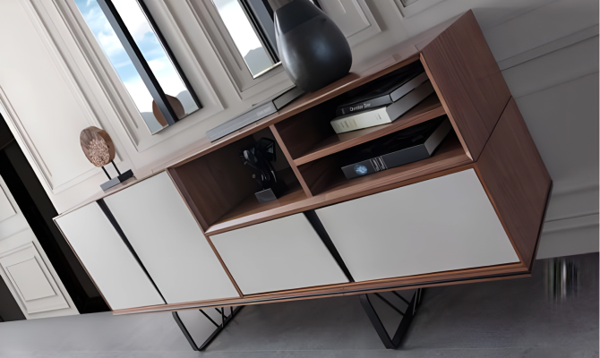 Schrank Sideboard Kommode Holzschrank Anrichte Beige Holz Esszimmer
