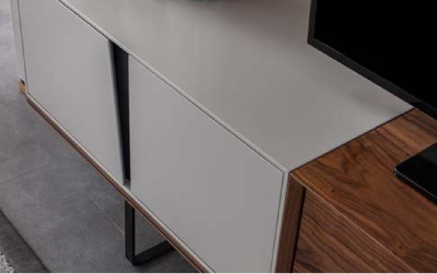 Wohnzimmer Sideboard TV Ständer RTV Lowboard Braun Holz Tisch Möbel