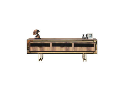 Wohnzimmer Sideboard TV Ständer RTV Lowboard Wohnwand Holz Braun Möbel