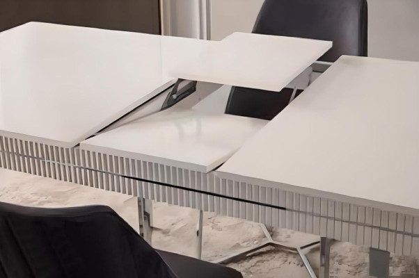 Moderne Esszimmertisch Esstisch Tisch Esszimmer Ausziehbar Holz Weiß