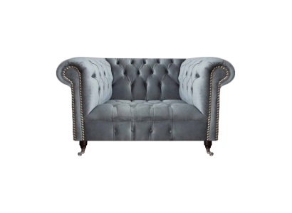 Wohnzimmer Grau Sessel Chesterfield Polster Sitz Möbel Neu Textil