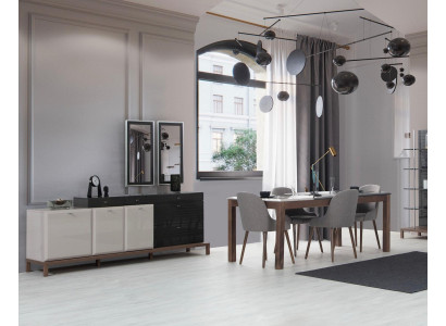 Exklusive Esszimmer Möbel Holz Esstisch Designer Anrichte Polsterstühle
