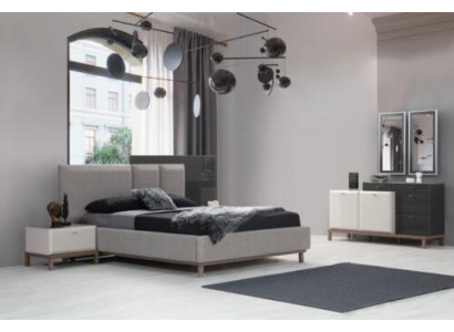 Exklusives Schlafzimmer Set Stilvolles Polsterbett Schminktisch 4tlg