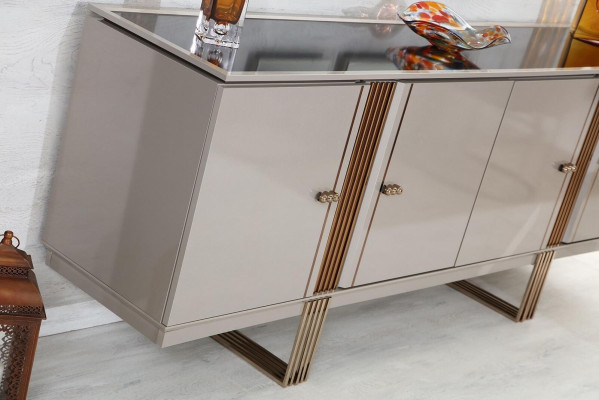 Stilvoll Esszimmer Set Besteht aus Esstisch+4x Stühle+Anrichte 6tlg.
