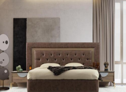 Bett 2x Nachttische 3tlg.Schlafzimmer Set Design Luxus Schlafzimmer Neu