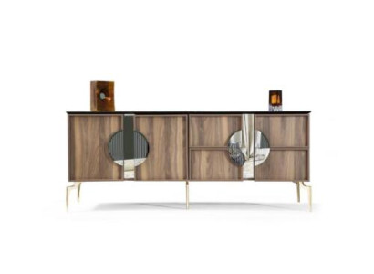 Anrichte Sideboard Luxus Designer Holz Regal Schrank Möbel Braun Kommode