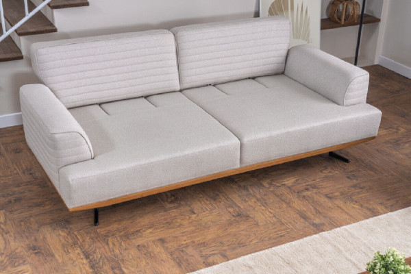 Luxuriöses Set Grauer Dreisitzer-Sofas für Wohnzimmer Modernes Design