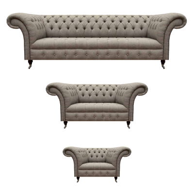 Sofagarnitur 3tlg Polstermöbel Dreisitzer Sofa Viersitzer Möbel Chesterfield