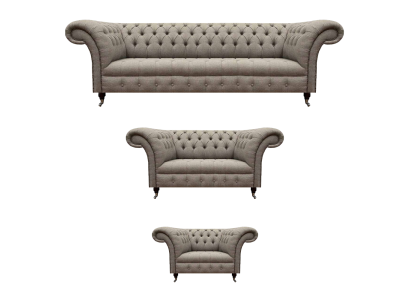 Sofagarnitur 3tlg Polstermöbel Dreisitzer Sofa Viersitzer Möbel Chesterfield
