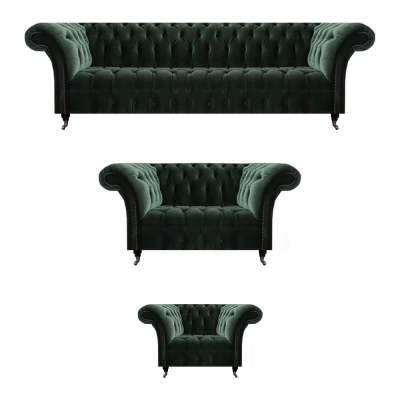 Sofagarnitur Sofas Polstermöbel Sessel Zweisitzer mit Viersitzer Chesterfield
