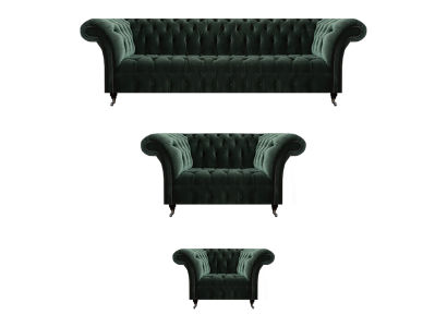 Sofagarnitur Sofas Polstermöbel Sessel Zweisitzer mit Viersitzer Chesterfield