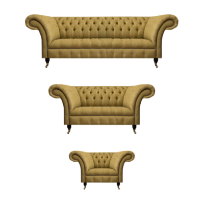 Wohnzimmer Gelb Sofagarnitur 3tlg Luxus Sofas Set Polster Sitz Neu Chesterfield