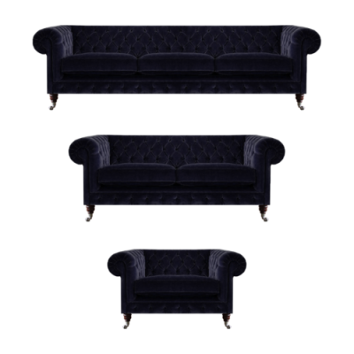 Polstermöbel Sessel Sofagarnitur Dreisitzer mit Zweisitzer Sofas Chesterfield