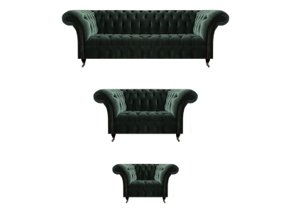 Sofagarnitur 3tlg Polstermöbel Dreisitzer mit Zweisitzer Sofas Chesterfield