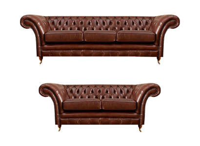 Wohnzimmer Neu Garnitur Chesterfield Sofas Couch Dreisitzer mit Zweisitzer