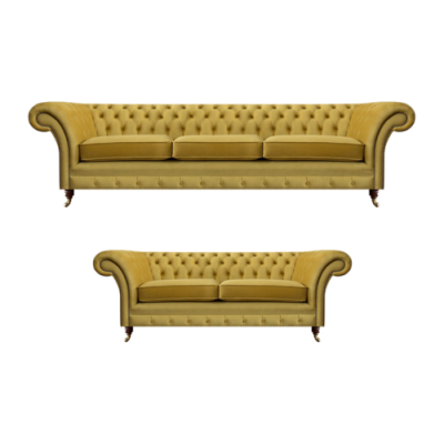 Wohnzimmer Modern Chesterfield Dreisitzer mit Zweisitzer Sofas Sofagarnitur