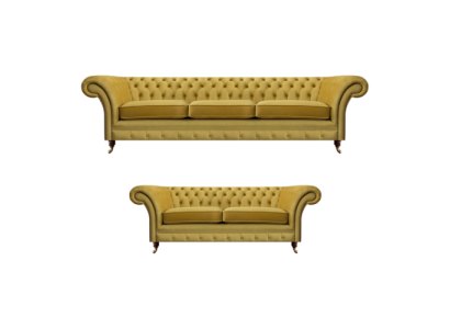 Wohnzimmer Modern Chesterfield Dreisitzer mit Zweisitzer Sofas Sofagarnitur
