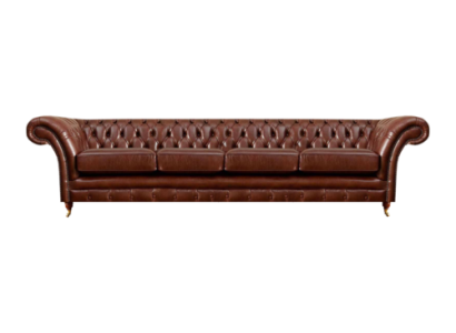 Braun Sofa Viersitzer Chesterfield Couch Wohnzimmer Polstermöbel Neu