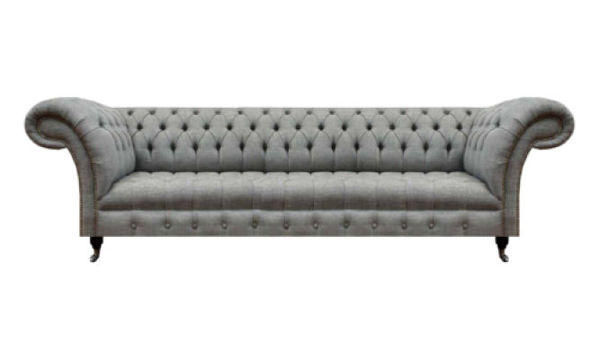 Wohnzimmer Luxus Grau Viersitzer Sofa Chesterfield Neu Polstermöbel