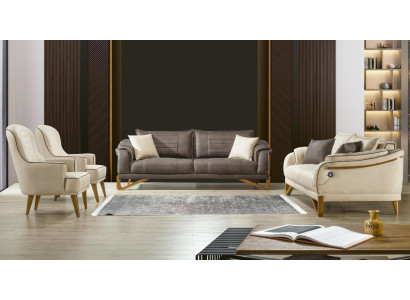 Sofagarnitur Couch Set 3+3+1+1 Sitz Polster Garnitur Möbel Sitzpolster 4tlg