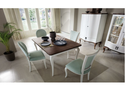 Klassischer Esstisch Garnitur Tisch Holz Esszimmer 4x Stuhl Stühle Set