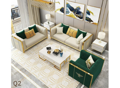 Sofagarnitur 3+2+1 Sitzer Set Design Sofas Polster Couchen Leder Relax Moderne