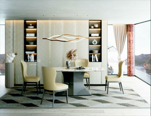 Esstisch Tisch Gruppe Esszimmer Wohnzimmer Garnitur Holz Design Luxus Modern