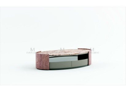 Designer Oval Couchtisch Wohnzimmertisch Kaffeetisch Sofa Tisch Beistell Marmor
