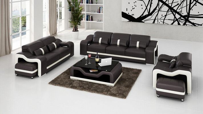 Moderne Sofagarnitur 3+2 Sitzer Sofa Couch Polster Garnitur Couchen Leder