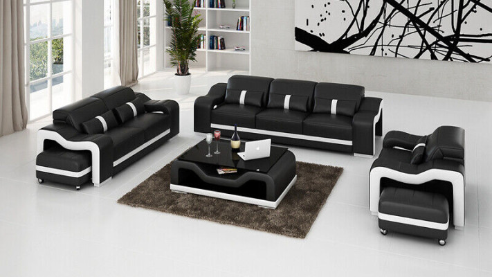 Sofagarnitur 3+1 Sitzer Design Couch Polster Sofas Modern Garnitur Gruppe